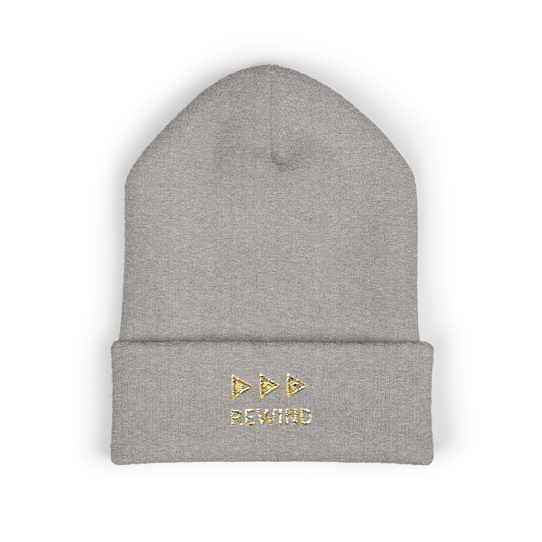 Embroidered Gold Star 'RE Wind' Cuffed Beanie - Creations by Chris and Carlos