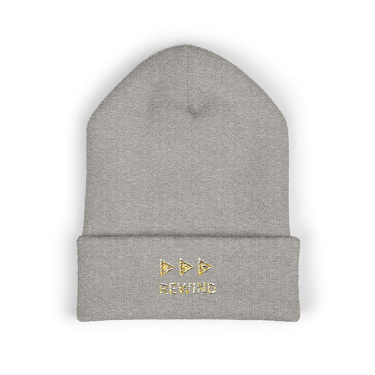 Embroidered Gold Star 'RE Wind' Cuffed Beanie - Creations by Chris and Carlos