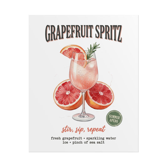 Rolled Poster — Grapefruit Spritz Vintage Fruit Market Print - Creations by Chris and Carlos