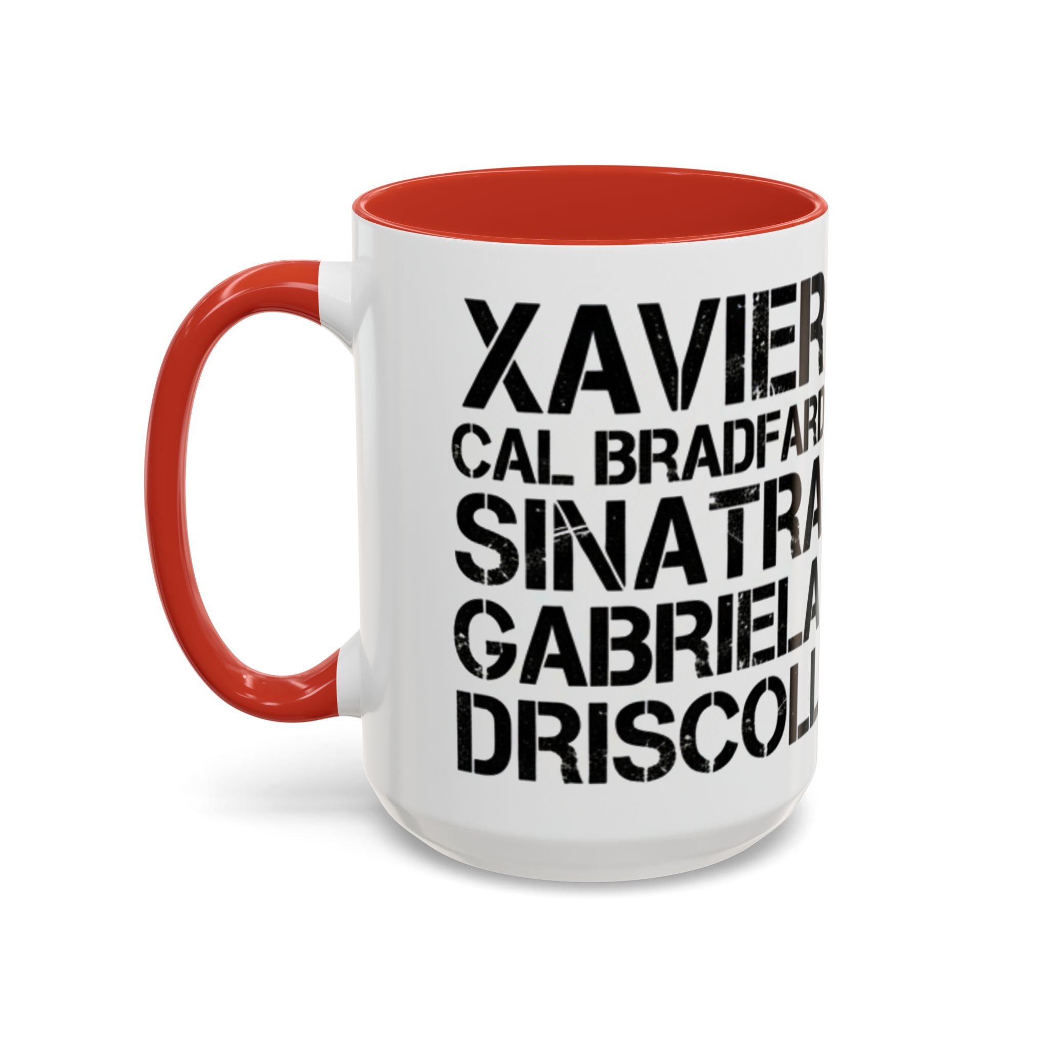 Paradise TV Show Typography Names Accent Coffee Mug — Bold Black Name List Design (11/15oz) - Creations by Chris and Carlos