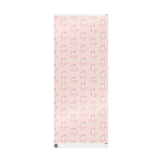 Easter Cute Bunny Pattern Wrapping Paper - Pastel Pink Love & Hearts Gift Wrap - Creations by Chris and Carlos