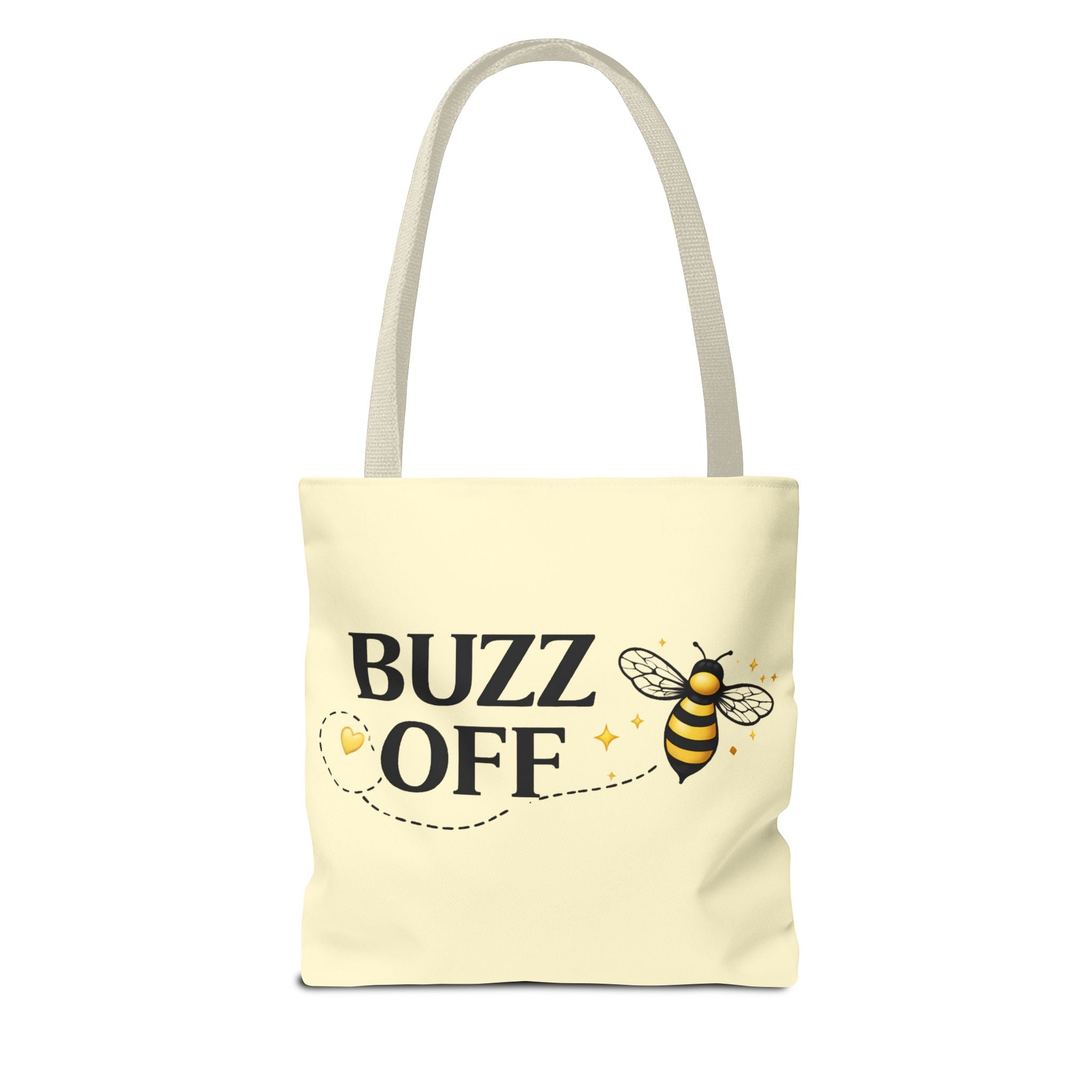 Buzz Off Bee Tote Bag – Cute Bee Graphic Canvas Shopping Tote - Creations by Chris and Carlos