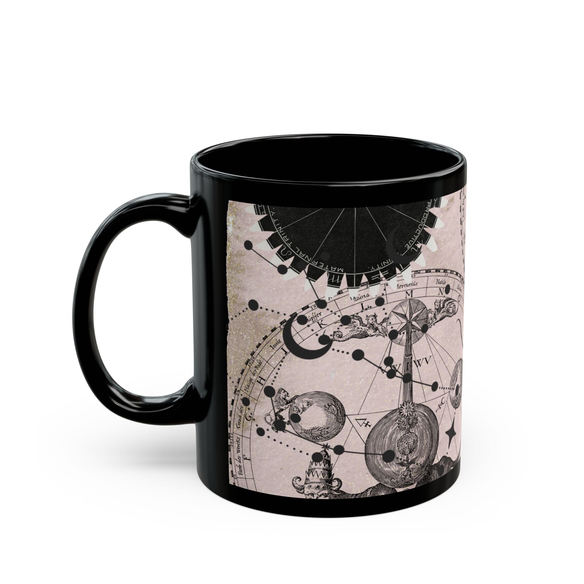 Astrology Constellation Black Mug – Vintage Zodiac Celestial Coffee Cup (11oz, 15oz) - Creations by Chris and Carlos