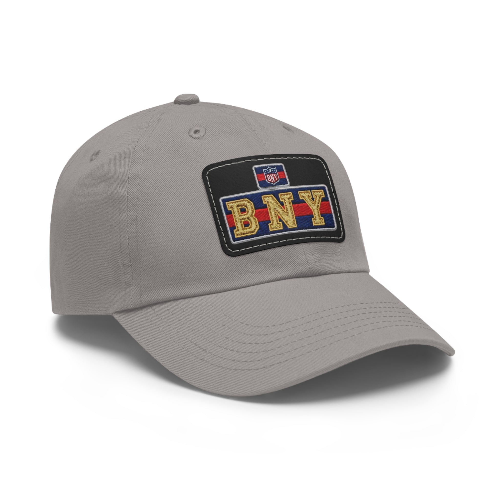 BNY Leather Patch Dad Hat – Vintage Varsity Baseball Cap - Creations by Chris and Carlos