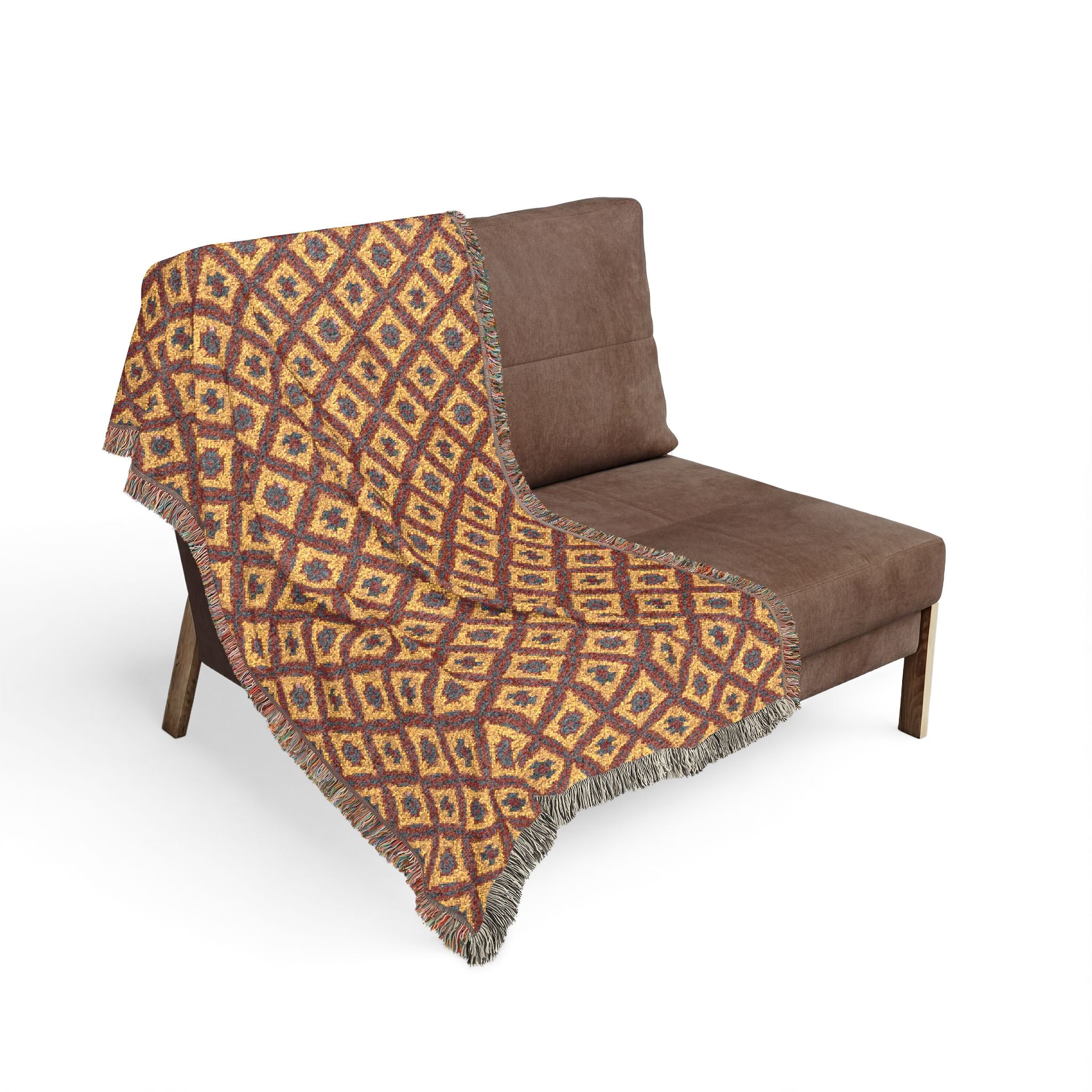 Plumstead Manor Blanket — Vintage Diamond Pattern Throw (Boho Geometric, Cozy Home Accent) - Creations by Chris and Carlos