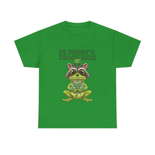 St. Paddy's Trash King T-Shirt — Funny Raccoon Frog Shamrock St. Patrick's Day Tee - Creations by Chris and Carlos