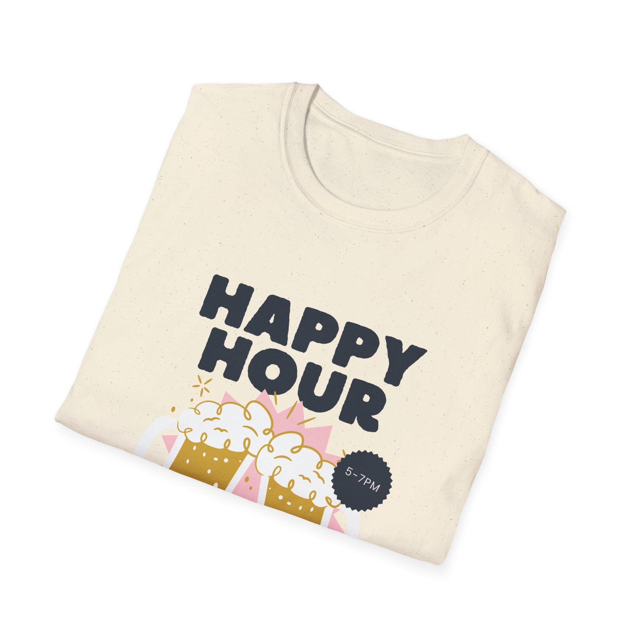 Happy Hour Beer T-Shirt — Cheers Clinking Mugs Graphic Tee - Creations by Chris and Carlos