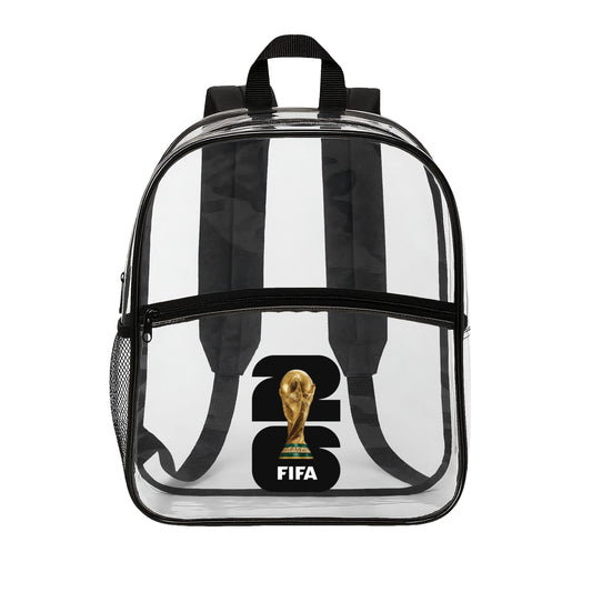Clear Backpack with FIFA World Cup Trophy Graphic – Stadium-Style Clear Bag for Fans & Events - Creations by Chris and Carlos