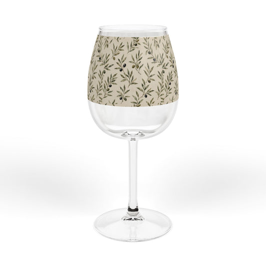 12oz Olive Branch Wine Glass - Botanical Stemware for Rustic Entertaining - Creations by Chris and Carlos