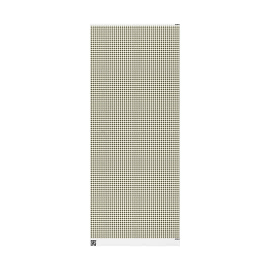 Gingham Plaid Wrapping Paper Roll — Neutral Green Check Holiday Gift Wrap - Creations by Chris and Carlos