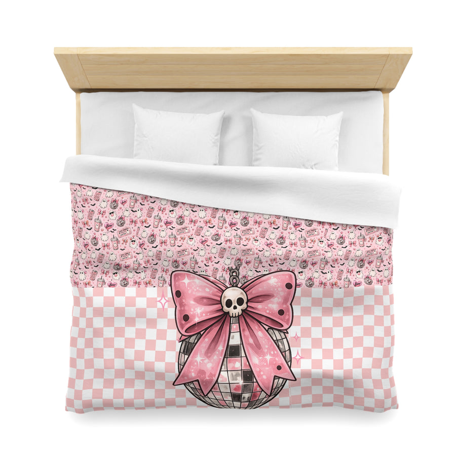 Pink Checkered Edge, Cute Ribbon Ghost with 'Pink Ghost' Tag Old Soul Halloween Hallow | Pink Ghost Society Club