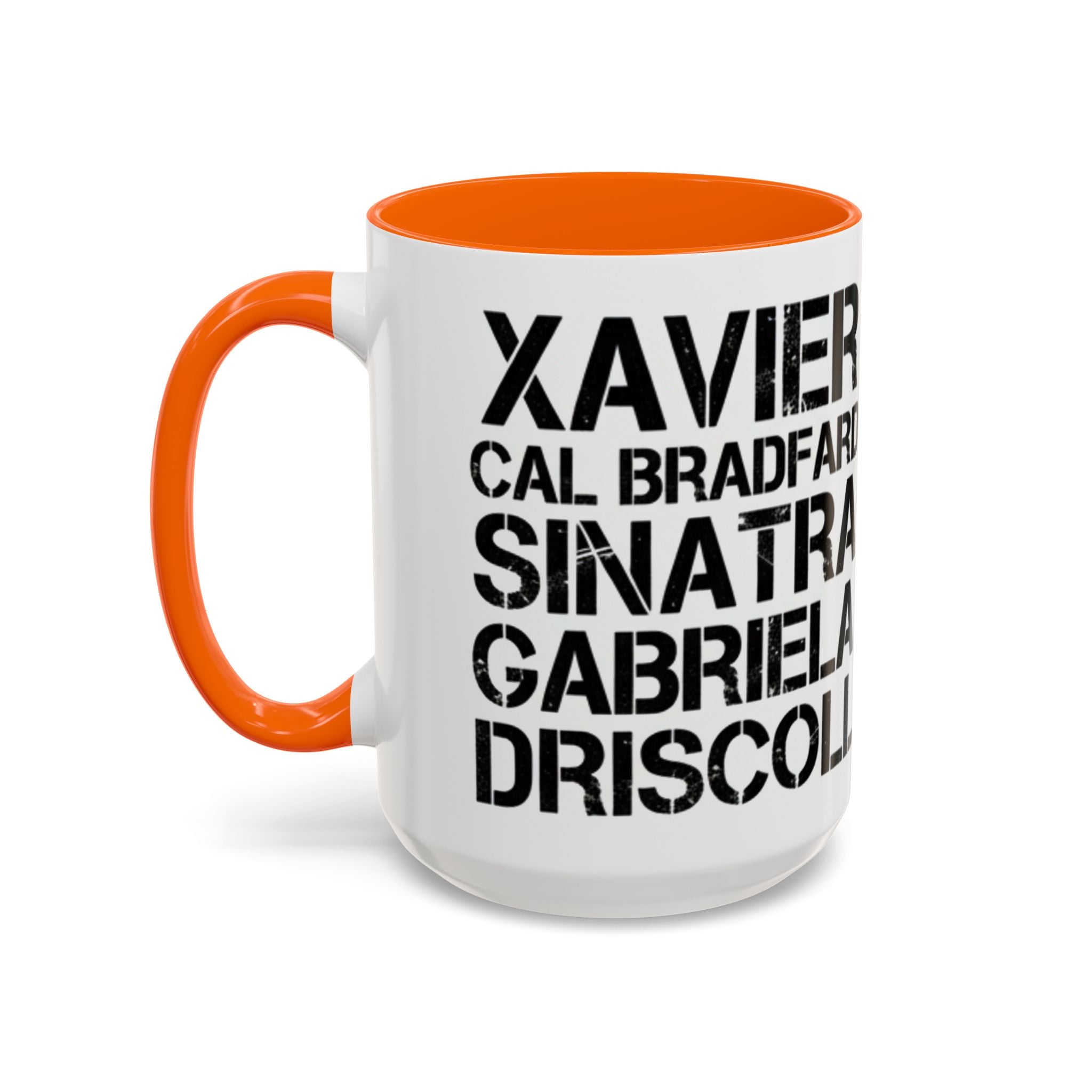 Paradise TV Show Typography Names Accent Coffee Mug — Bold Black Name List Design (11/15oz) - Creations by Chris and Carlos
