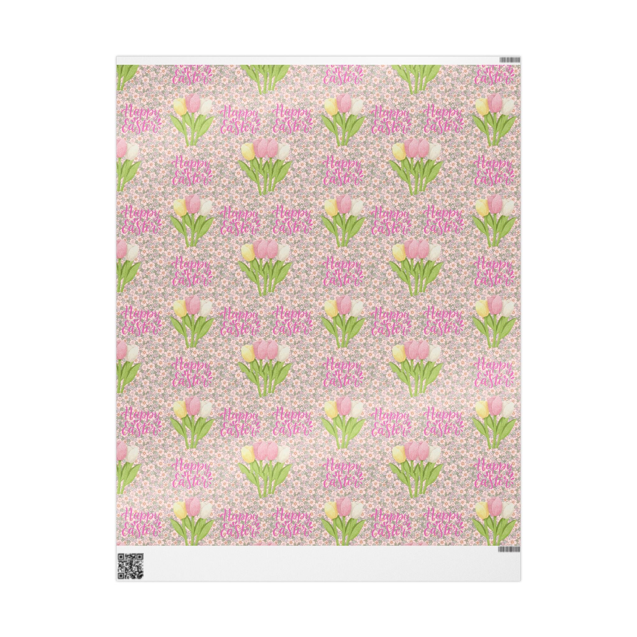 Easter Floral Tulip Wrapping Paper Roll — Pink Vintage Bouquet Gift Wrap - Creations by Chris and Carlos