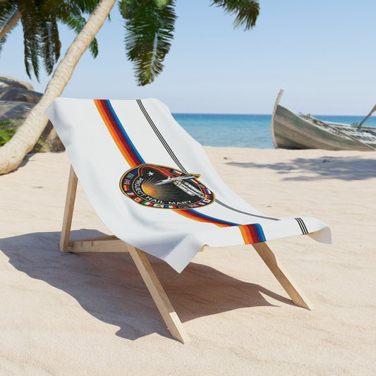 Project Hail Mary Retro Rocket Beach Towel – Vintage NASA Astronaut Stripe - Creations by Chris and Carlos