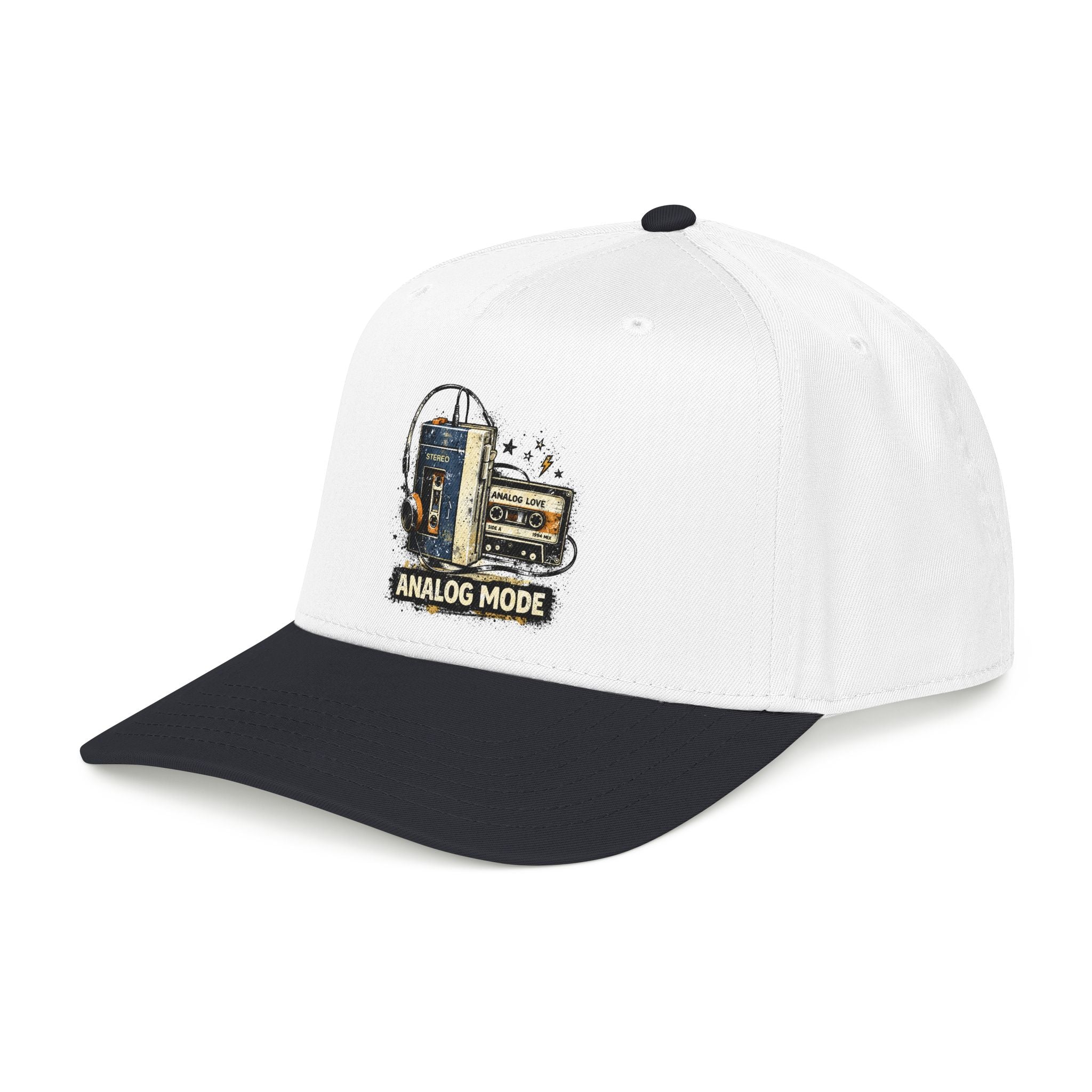 Analog Mode Baseball Cap — Vintage Camera & Tape Retro Hat - Creations by Chris and Carlos