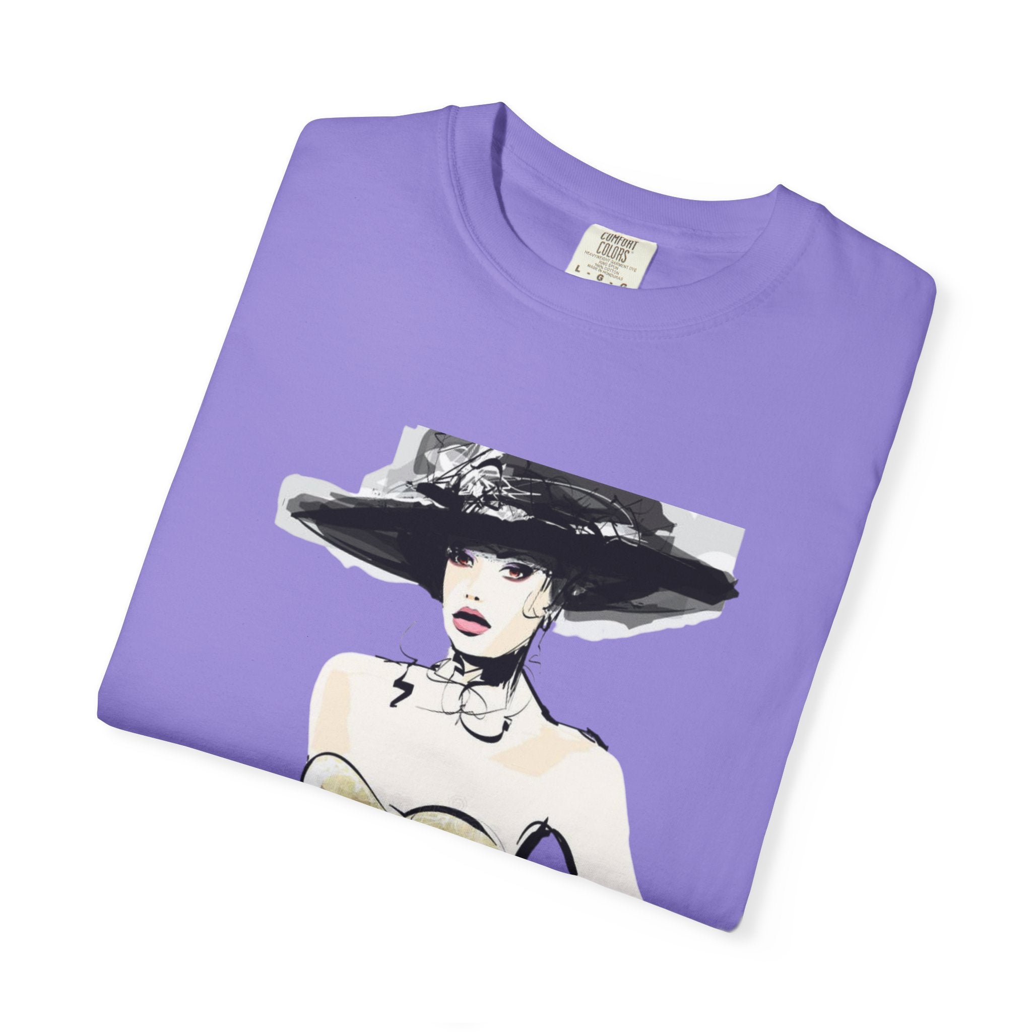 Fashion Illustration Tee — Vintage Chic Lady Graphic T-Shirt - Creations by Chris and Carlos
