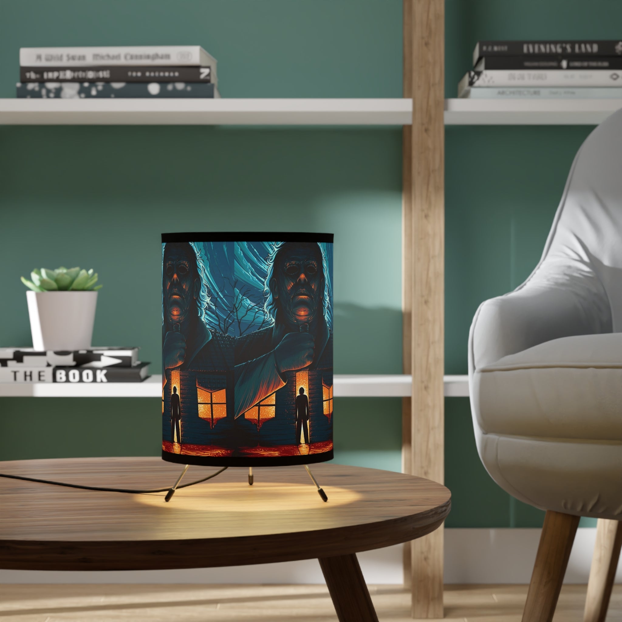Jason-  Tripod Lamp with High-Res Printed Shade, US\CA plug - Creations by Chris and Carlos