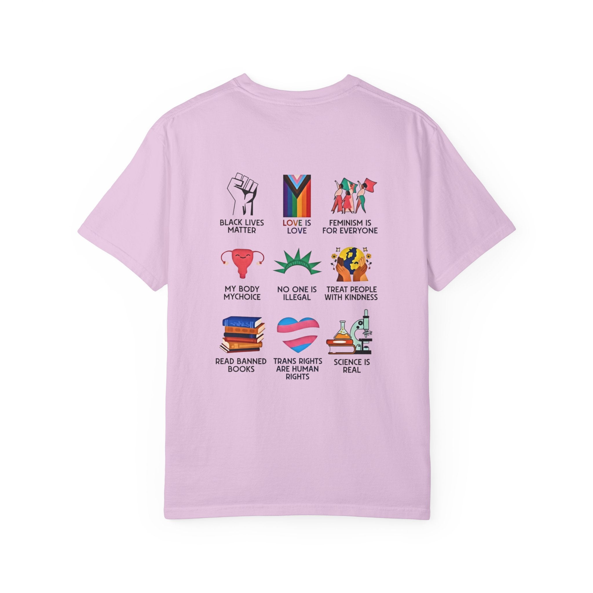 T-Shirt — "Big Fan of Human Rights" Graphic Tee (Equality & Activism Icons) - Creations by Chris and Carlos