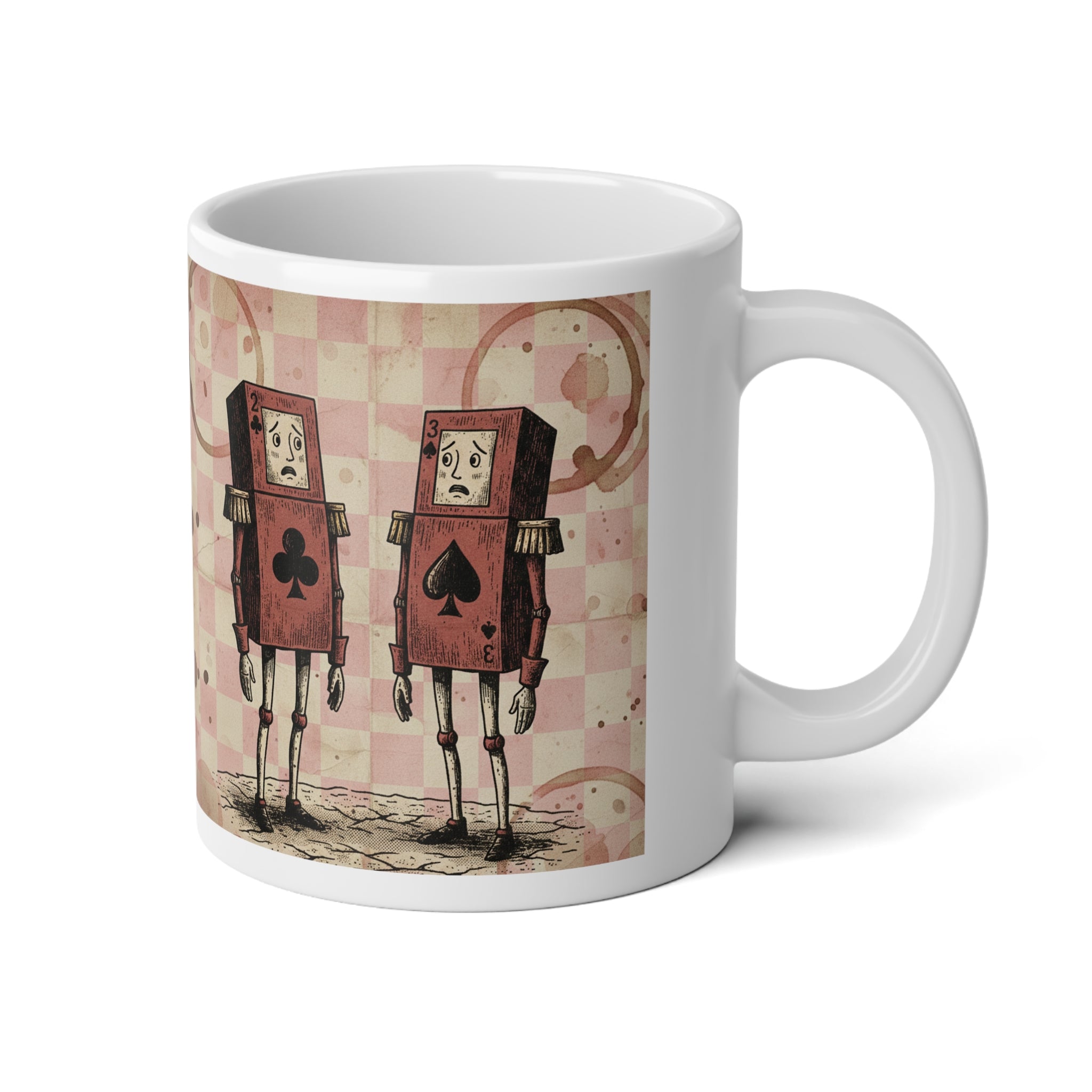 20oz Jumbo Mug — Vintage Steampunk Playing Card Robot Coffee Cup - Creations by Chris and Carlos