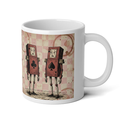 20oz Jumbo Mug — Vintage Steampunk Playing Card Robot Coffee Cup - Creations by Chris and Carlos