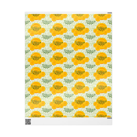 Citrus Blooms Wrapping Paper Roll — Sunshine Lemon Pattern Gift Wrap - Creations by Chris and Carlos