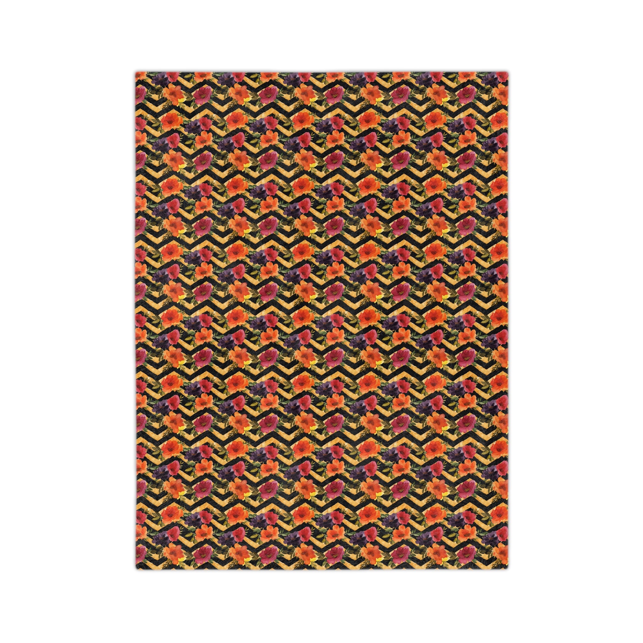 Sol y Alegría (Sun and Joy) Collection- Floral Chevron Velveteen Microfiber Blanket - Creations by Chris and Carlos