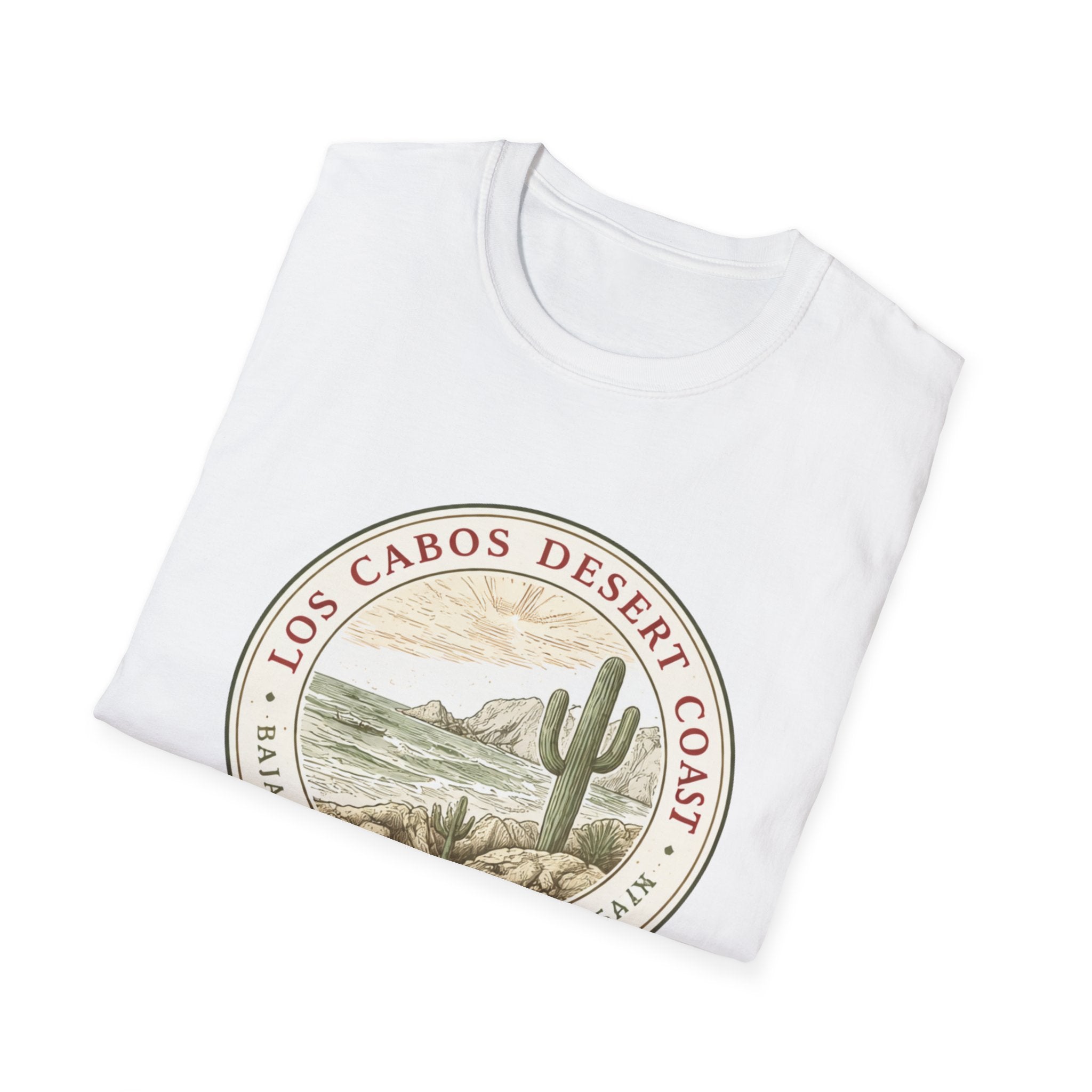 Los Cabos Desert Coast T-Shirt – Vintage Cactus Beach Badge - Creations by Chris and Carlos