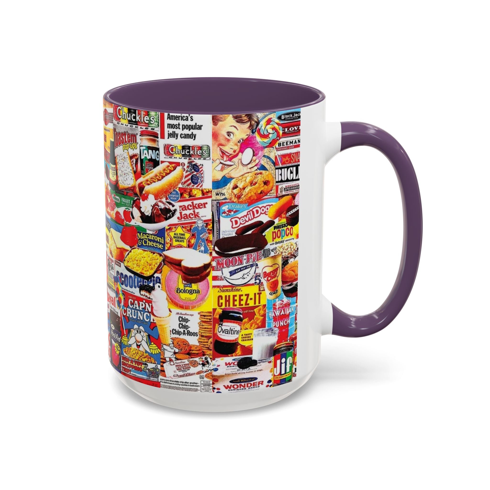 Vintage Snack Packaging Collage Coffee Mug (11/15oz) - Creations by Chris and Carlos