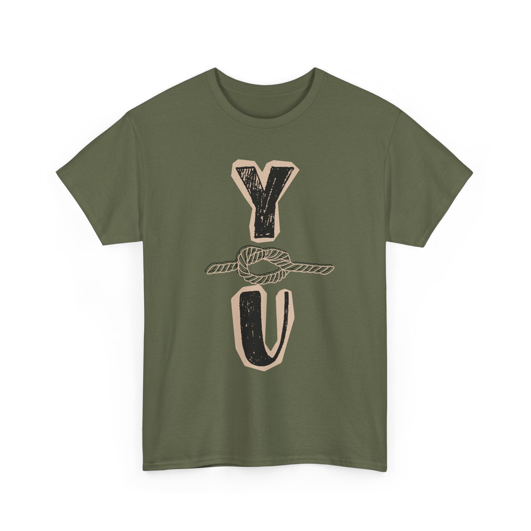 Y Knot U Knot Tee — 'Y U' Rope Graphic Cotton T-Shirt - Creations by Chris and Carlos