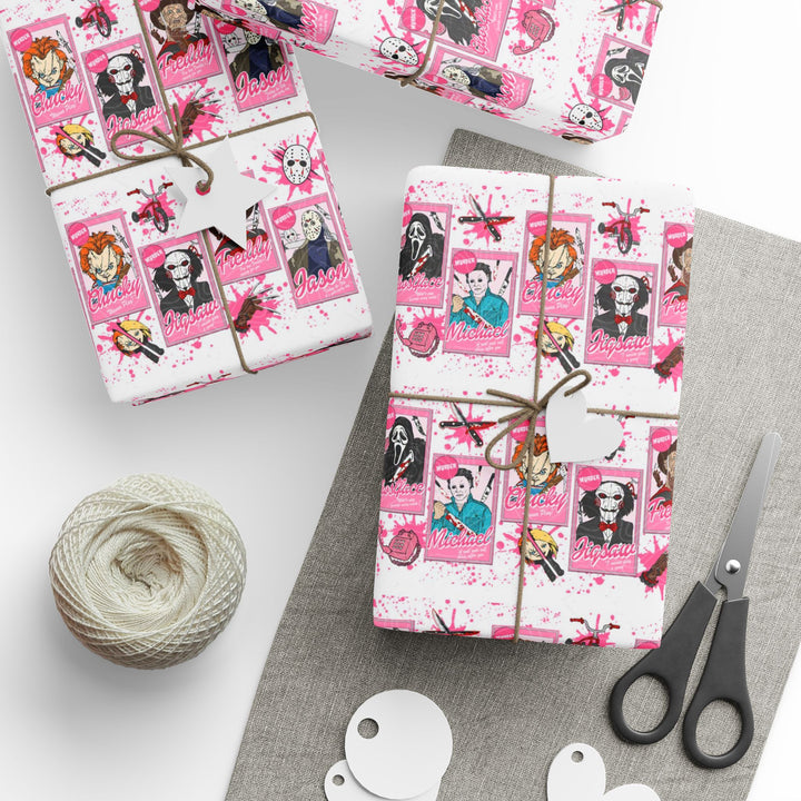 Pink Ghost Social Club™ | Kawaii Pink Horror Wrapping Paper