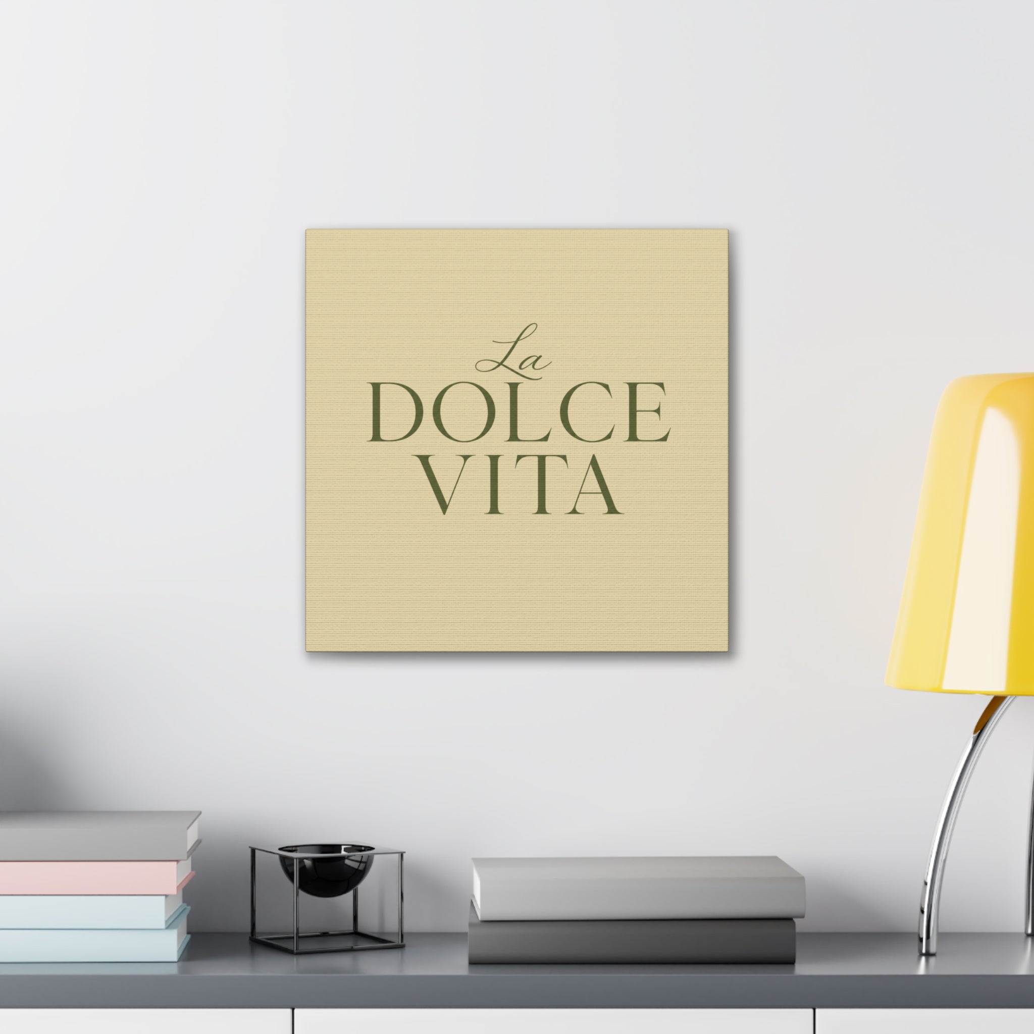 La Dolce Vita Canvas Wall Art — Elegant Italian Phrase Stretched Canvas - Creations by Chris and Carlos
