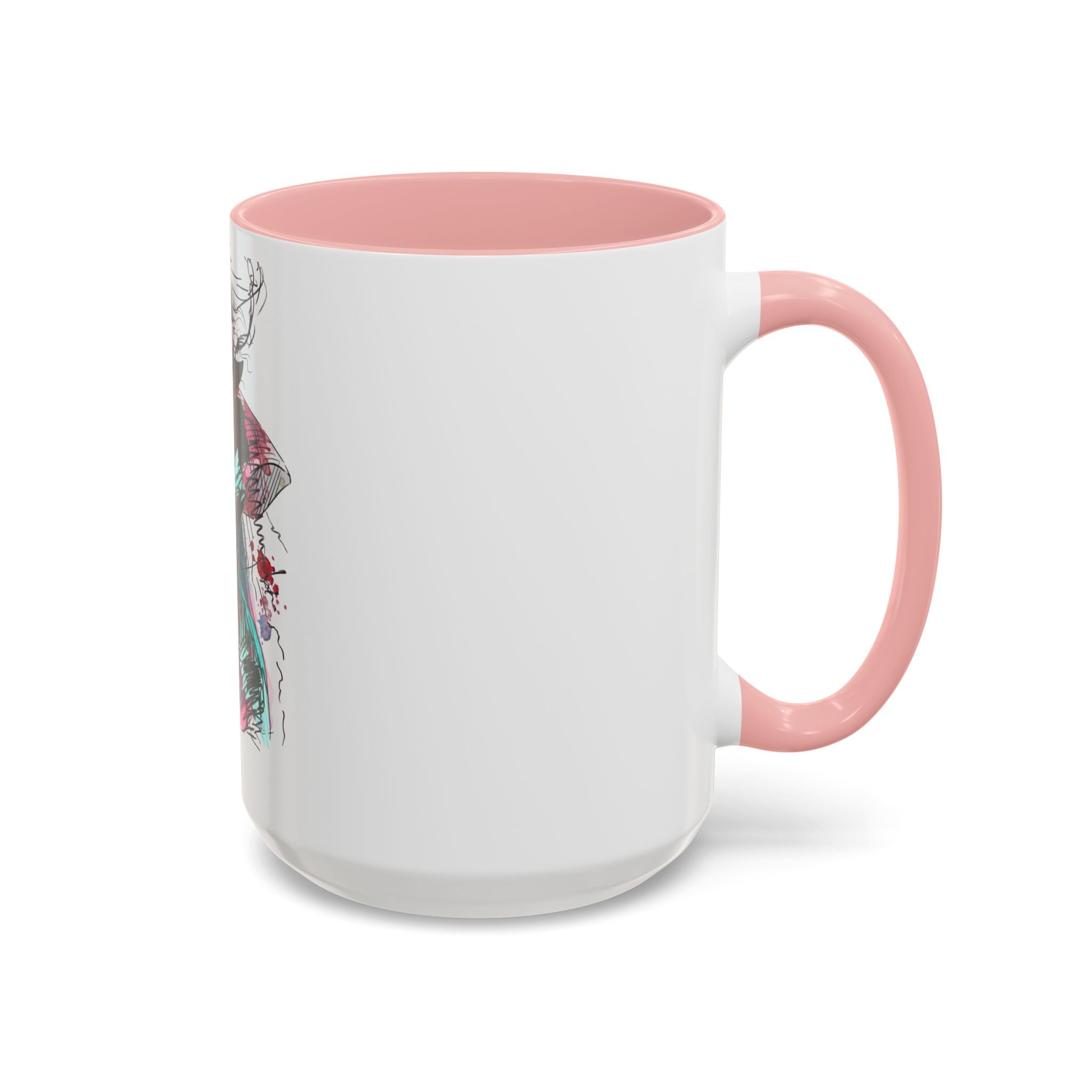 Abstract Floral Silhouette Accent Coffee Mug — Watercolor Woman Art (11/15oz) - Creations by Chris and Carlos