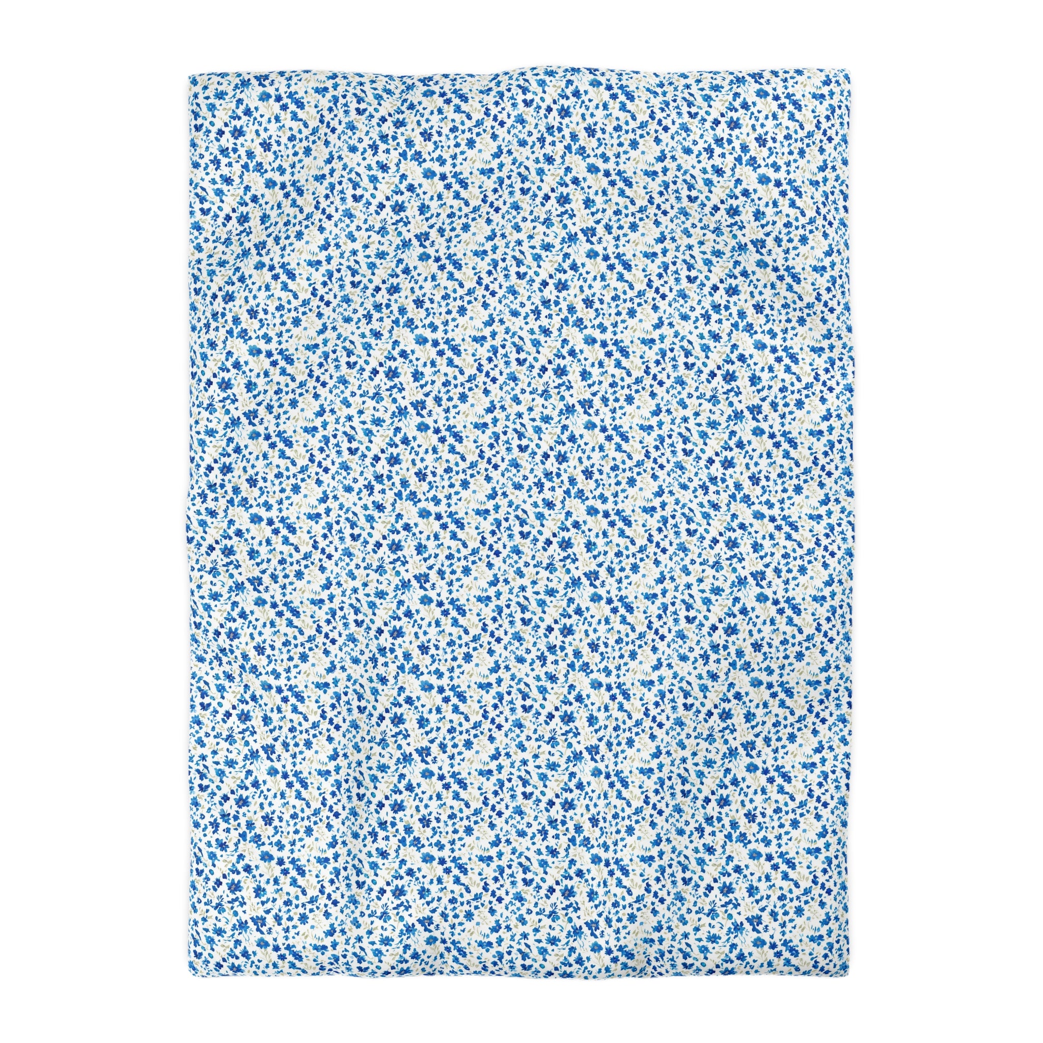 The Artisanal Flora Gallery Blue Ditsy Floral Microfiber Duvet Cover - Creations by Chris and Carlos
