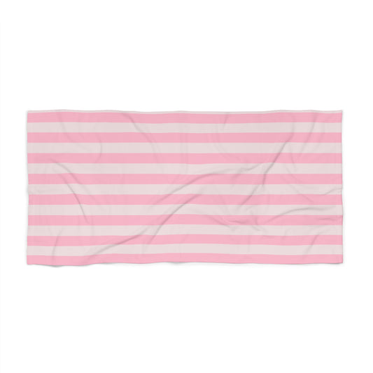 Pink Stripe Beach Towel — Classic Nautical Summer Towel - Creations by Chris and Carlos
