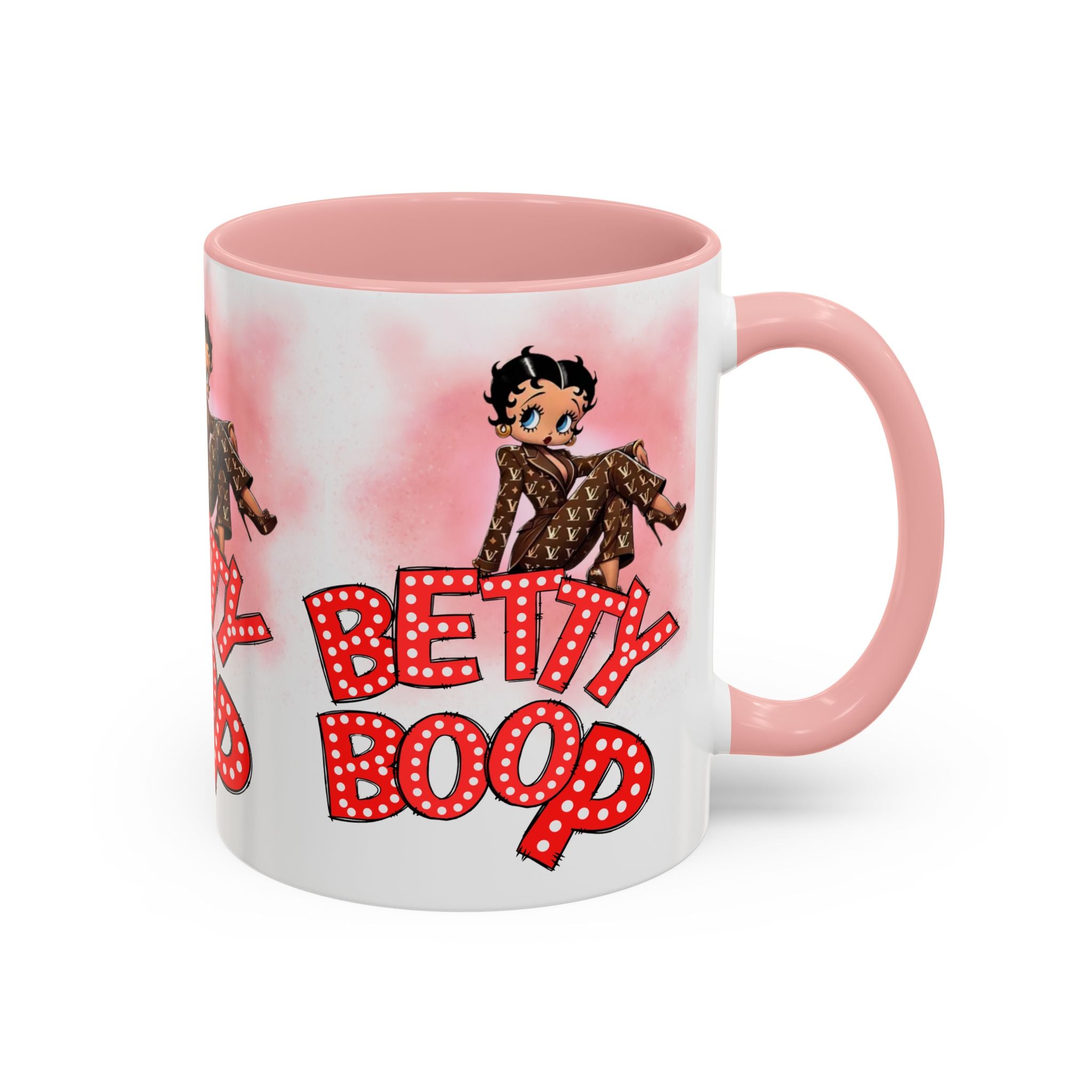 Betty Boop Pink Accent Coffee Mug — Retro Vintage Cartoon Tea Cup (11/15 oz) - Creations by Chris and Carlos