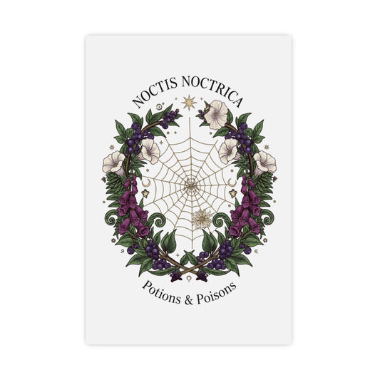 Noctis Noctrica Floral Spiderweb Poster — 'Potions & Poisons' Matte Art Print - Creations by Chris and Carlos