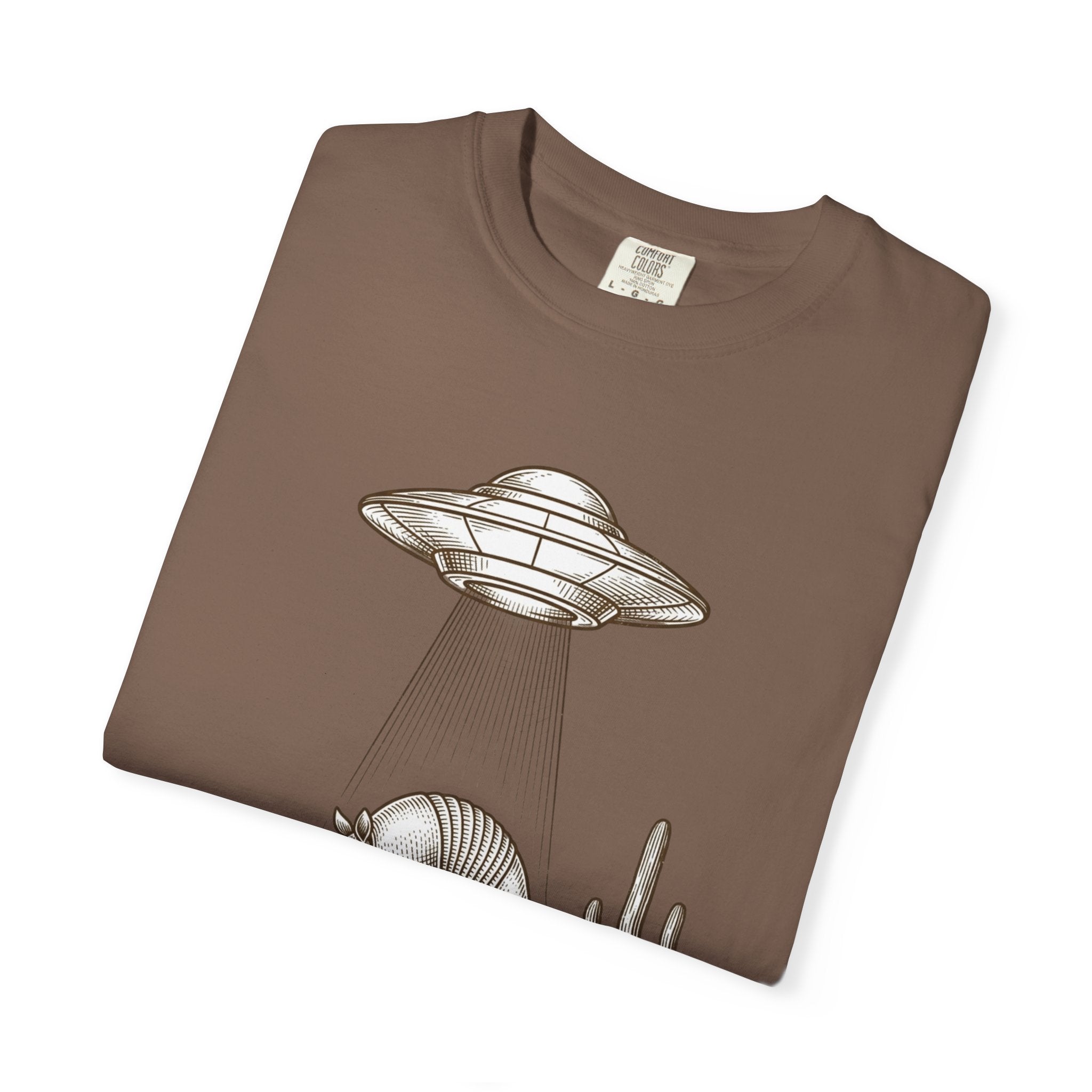 T-Shirt — Desert UFO Abduction Armadillo Graphic - Creations by Chris and Carlos