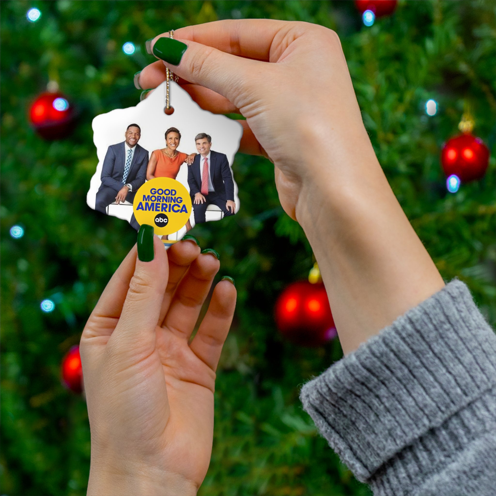 Good Morning America GMA- Ceramic Ornament, 4 Shapes - Creations by Chris and Carlos