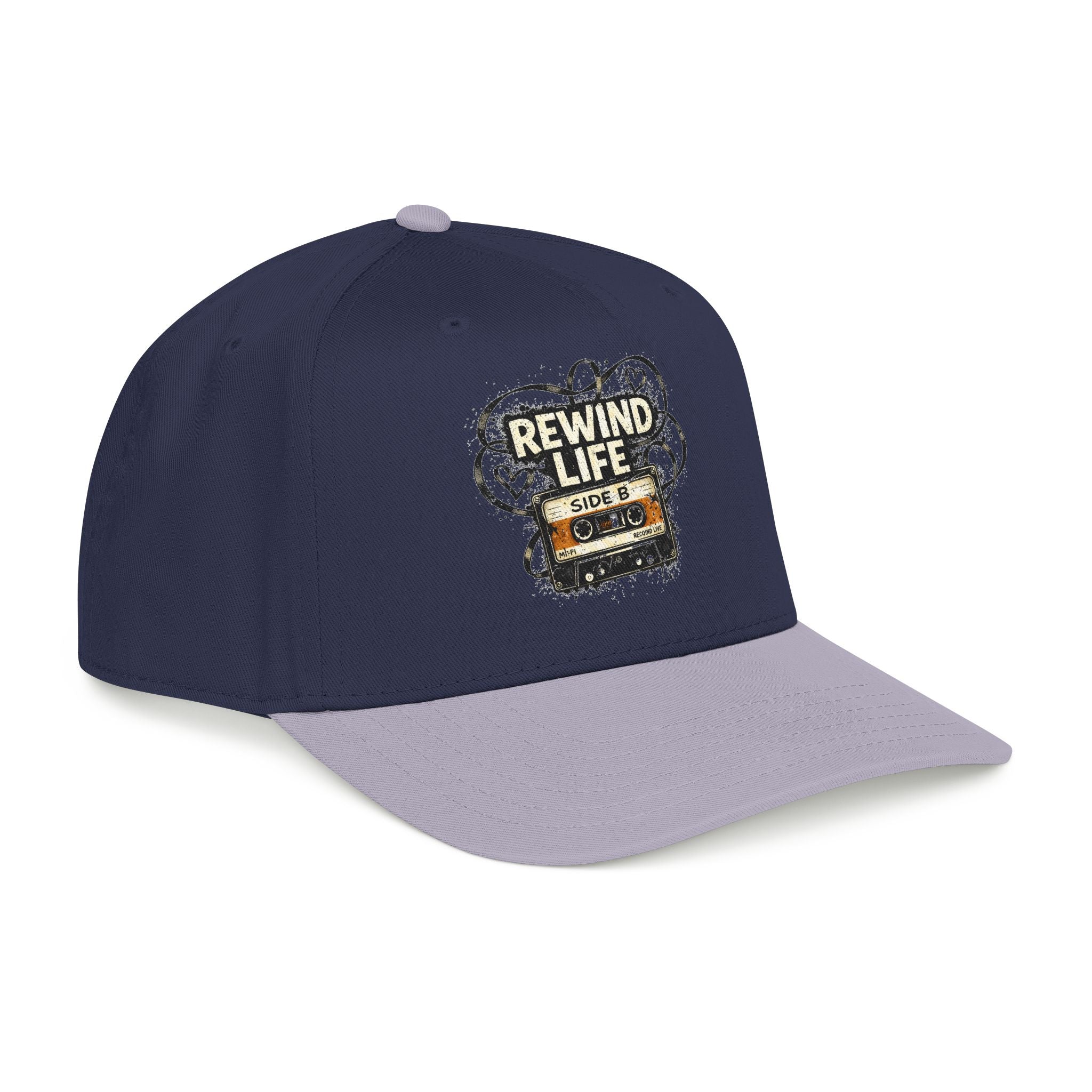 Rewind Life Cassette Cap — Retro Music Mid-Profile Baseball Hat - Creations by Chris and Carlos