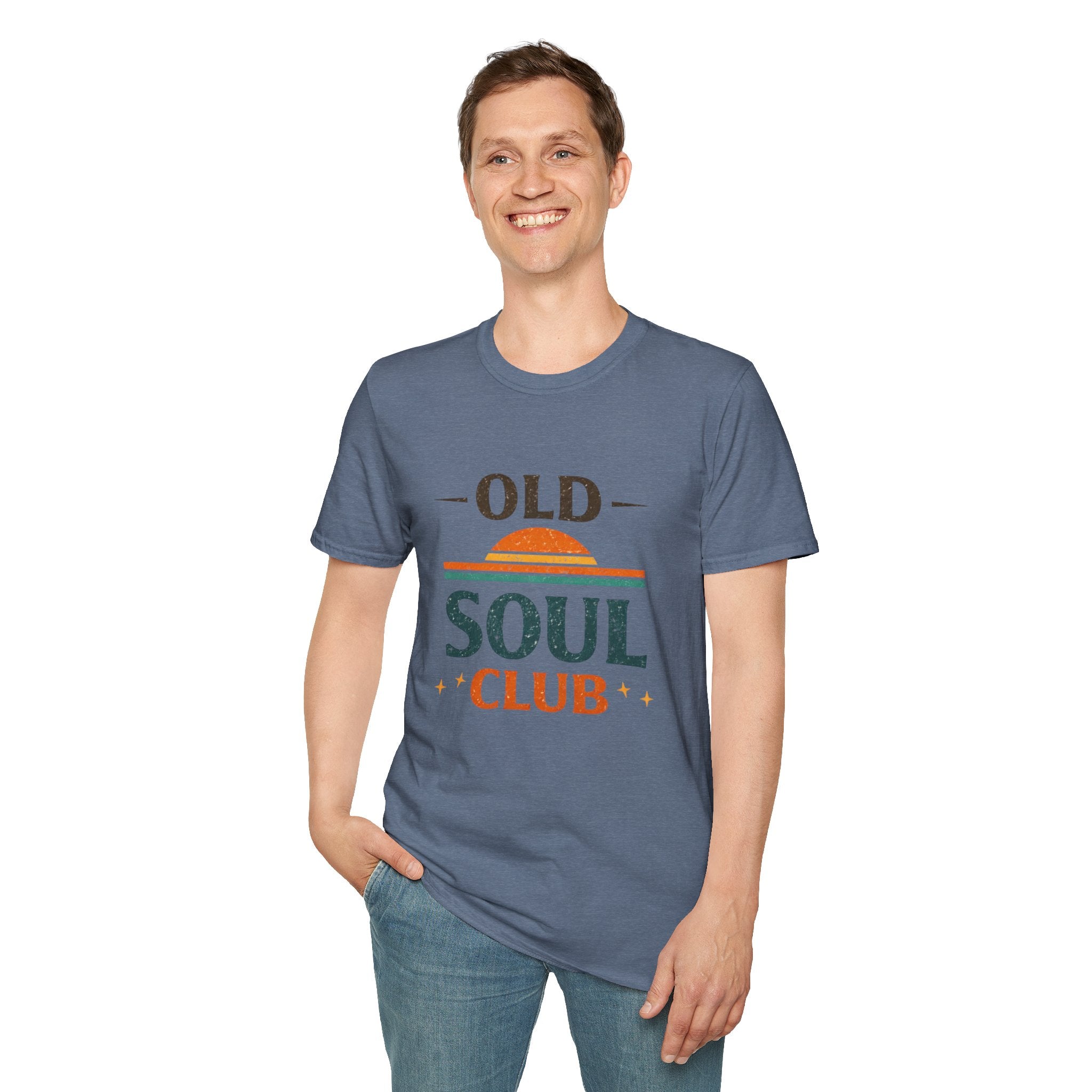 Old Soul Club T-Shirt — Retro Sunset Graphic Tee - Creations by Chris and Carlos