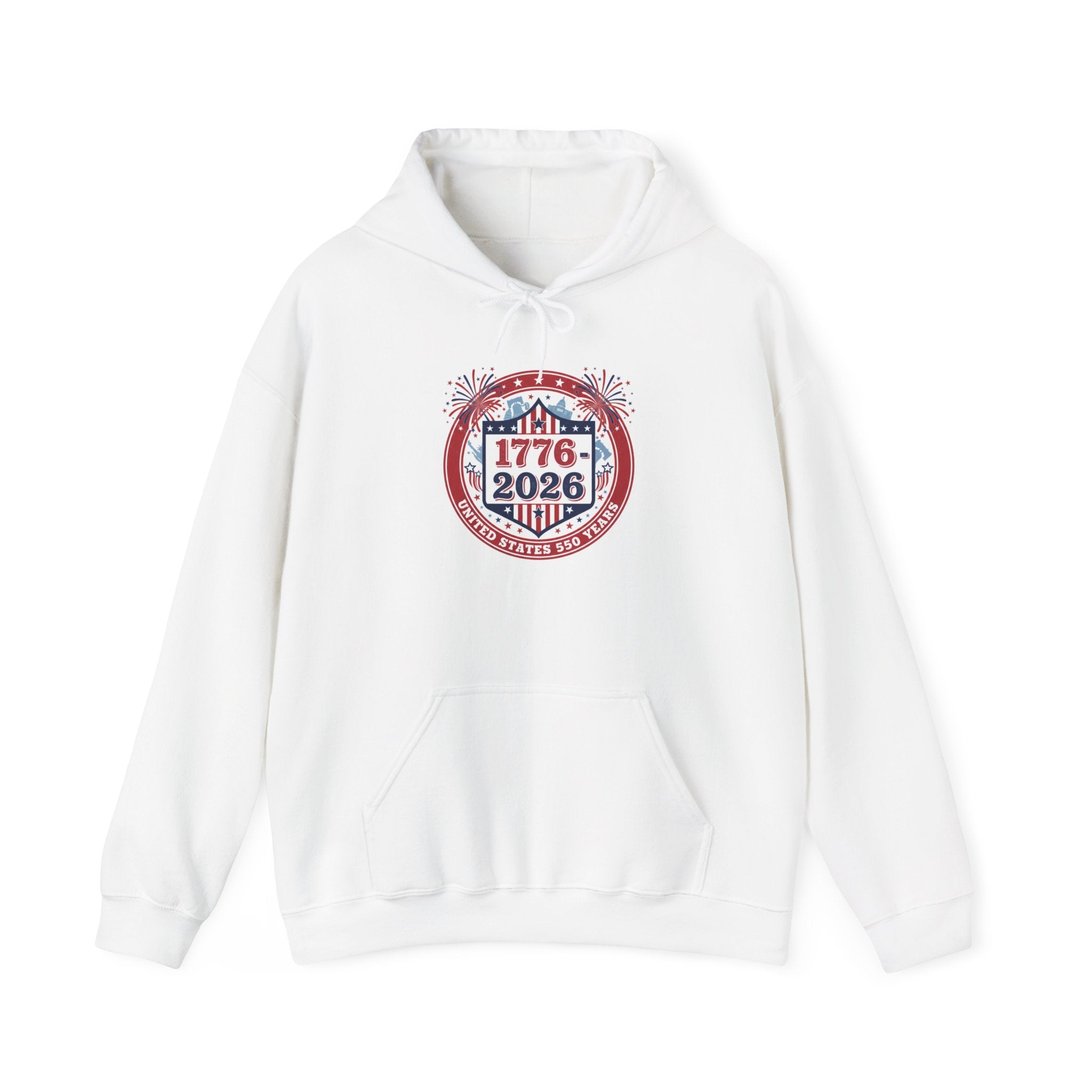 Hoodie - 1776–2026 Patriotic Anniversary Hoodie (Stars & Stripes Emblem) - Creations by Chris and Carlos