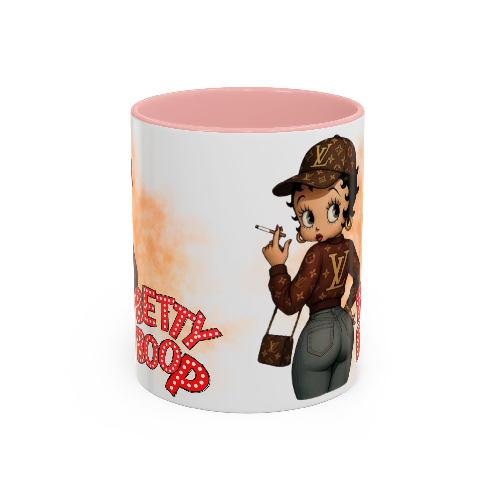 Accent Coffee Mug — Retro Pin-Up Character with 'Betty Boop' Text - Creations by Chris and Carlos