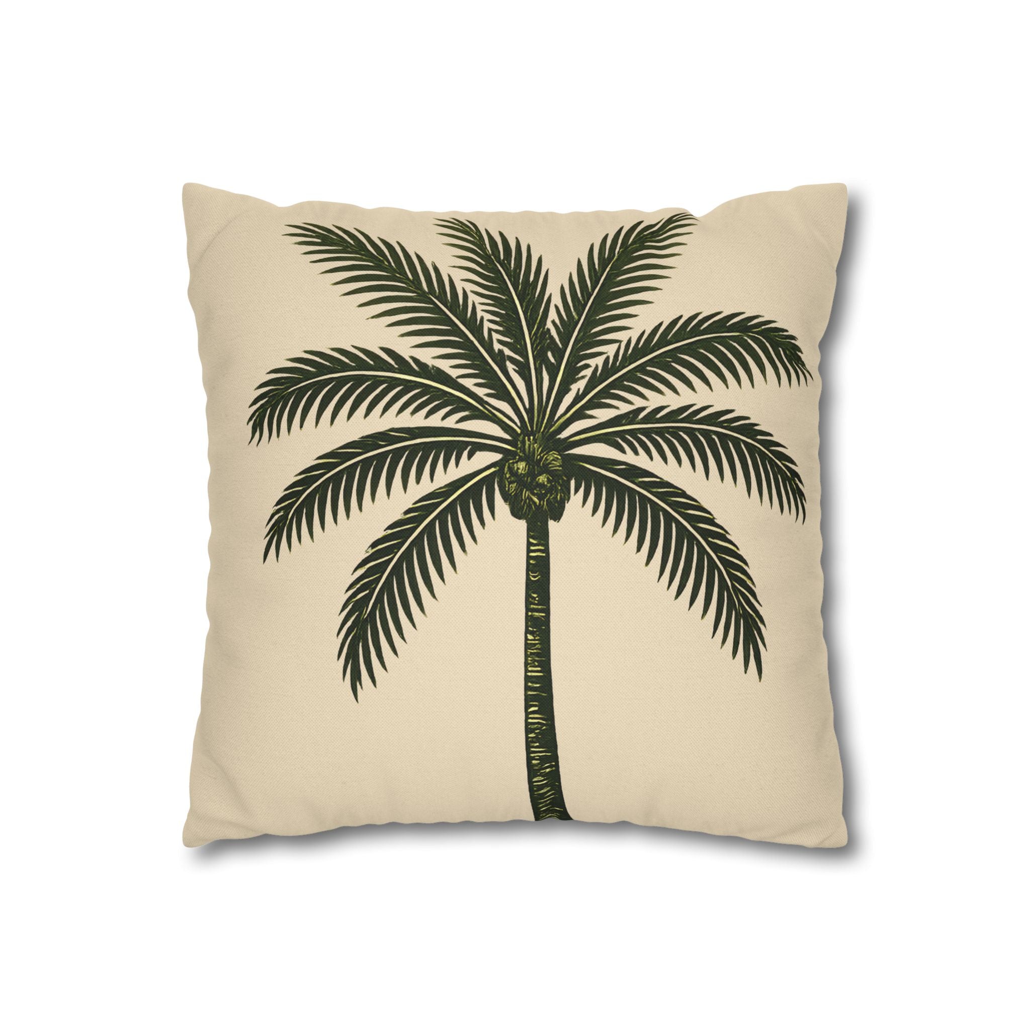 Palm Tree Throw Pillowcase — Tropical Decorative Pillow Cover - Creations by Chris and Carlos