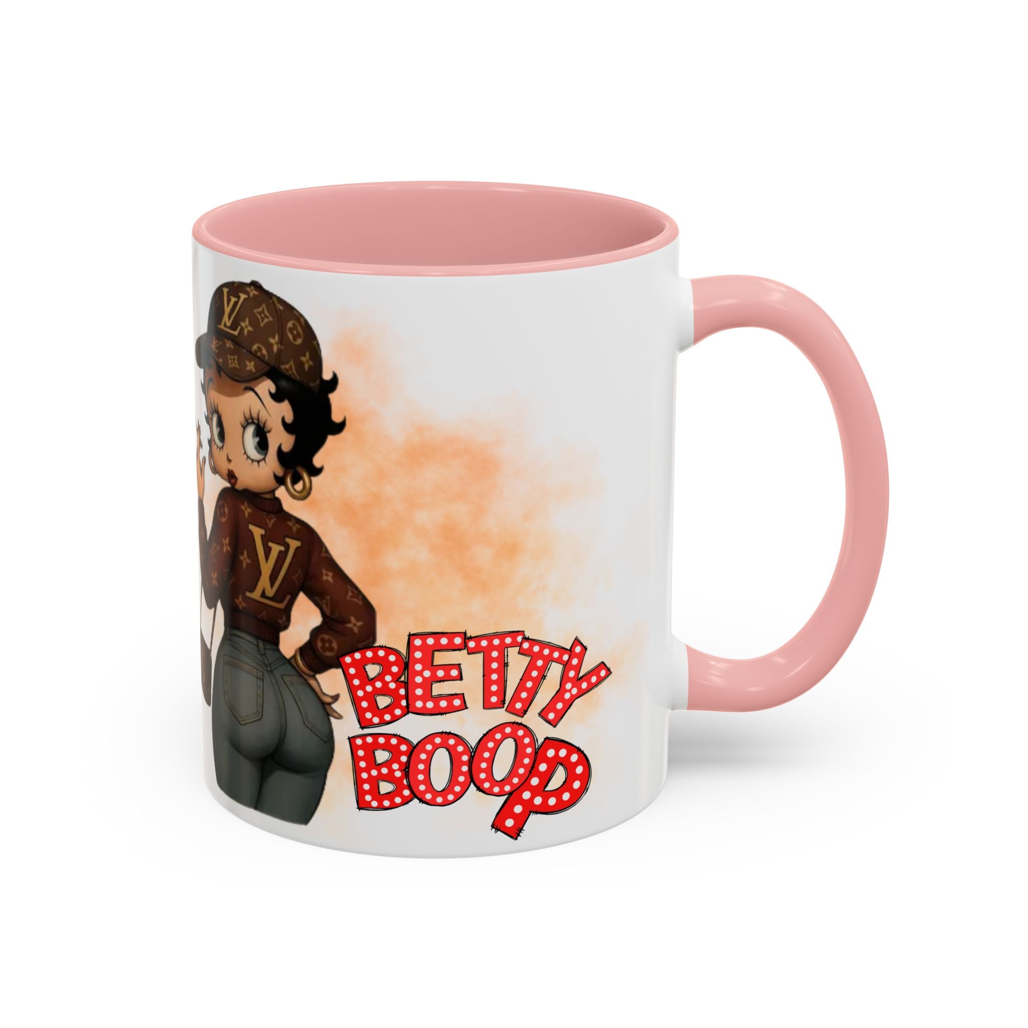Accent Coffee Mug — Retro Pin-Up Character with 'Betty Boop' Text - Creations by Chris and Carlos