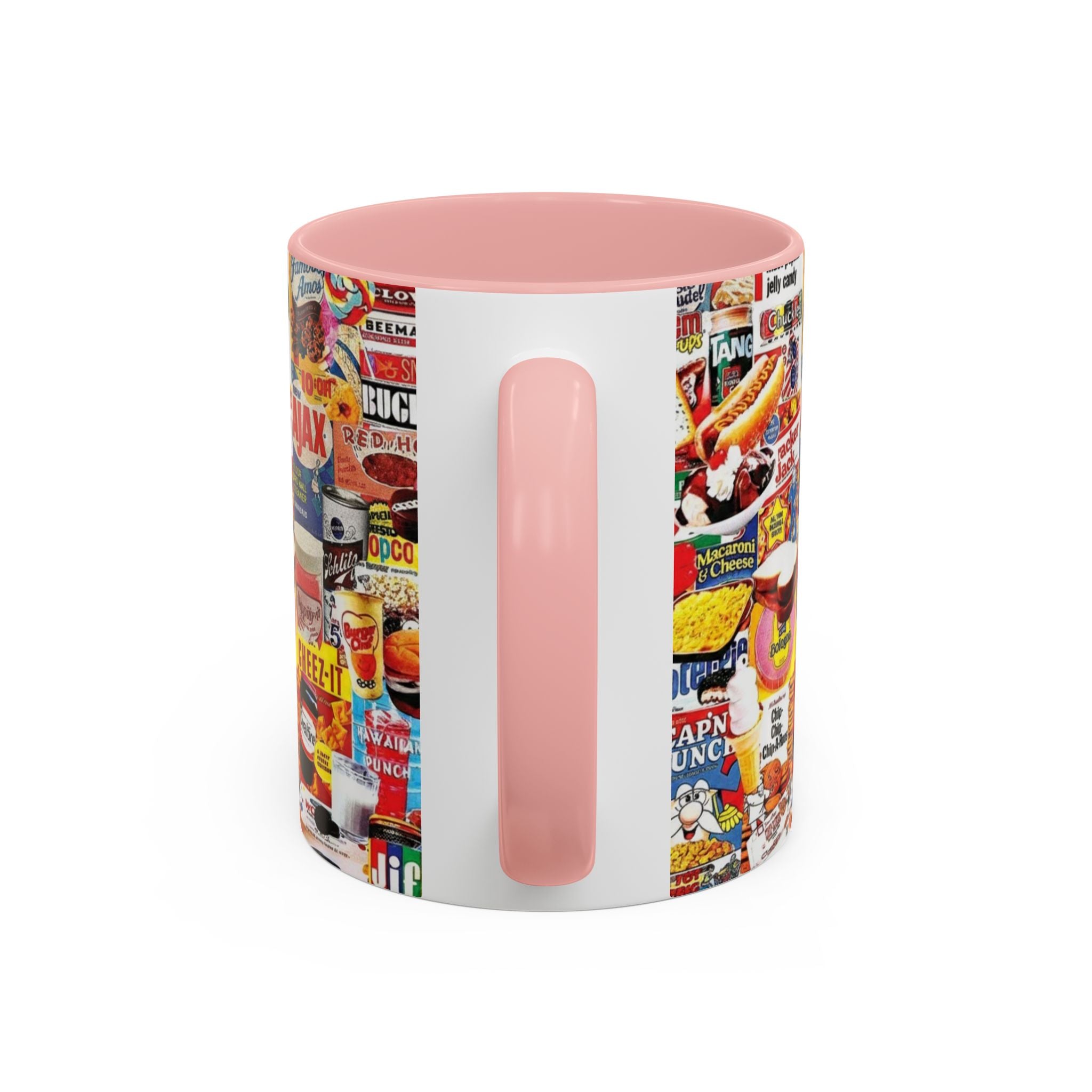 Retro Snack Collage Mug — Vintage Candy & Cereal Packaging Accent Coffee Mug - Creations by Chris and Carlos