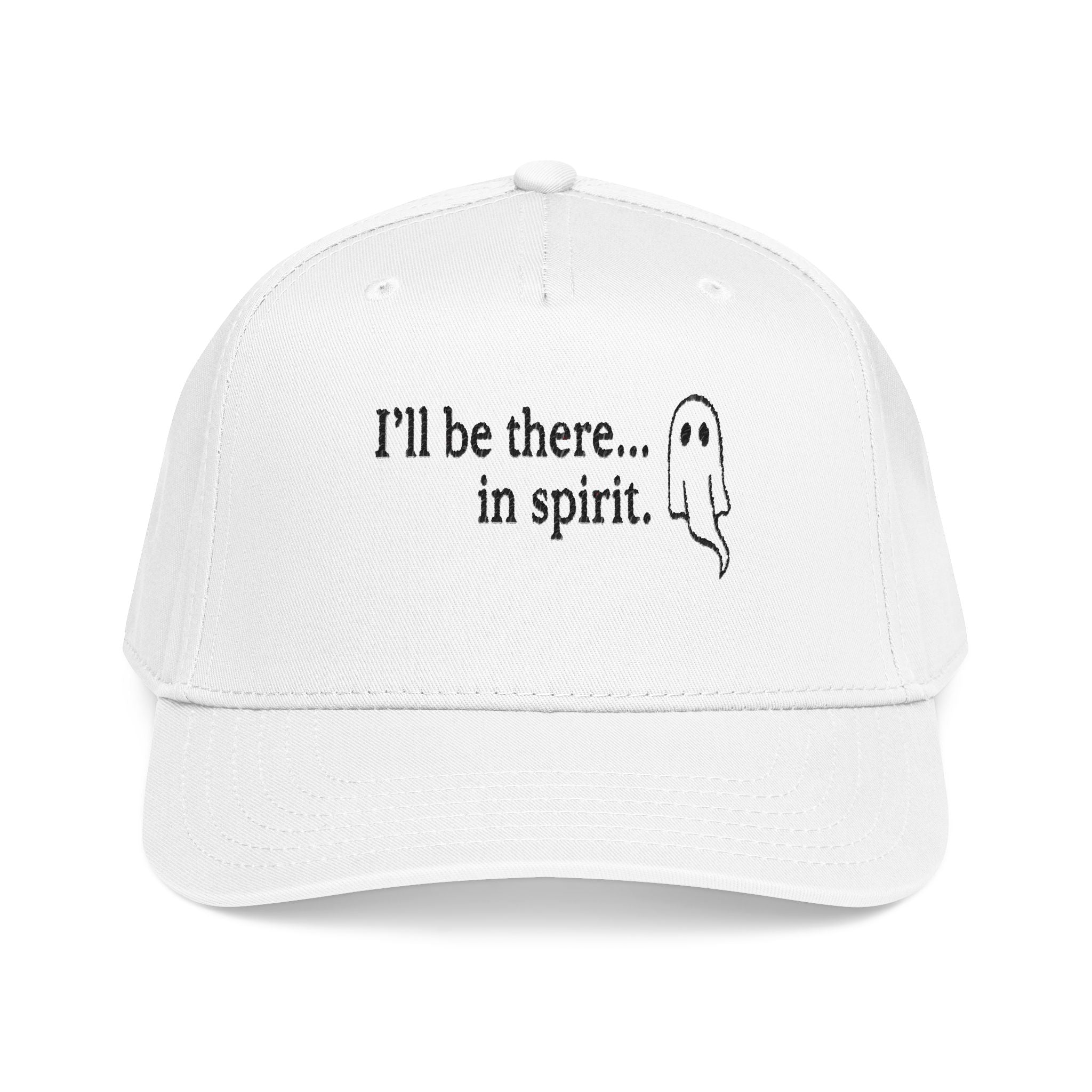 I'll Be There... In Spirit Ghost Cap — Funny Halloween Baseball Hat - Creations by Chris and Carlos