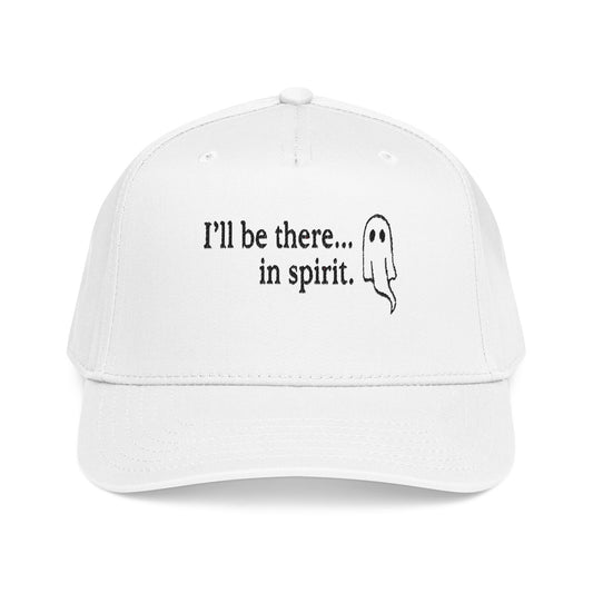 I'll Be There... In Spirit Ghost Cap — Funny Halloween Baseball Hat - Creations by Chris and Carlos