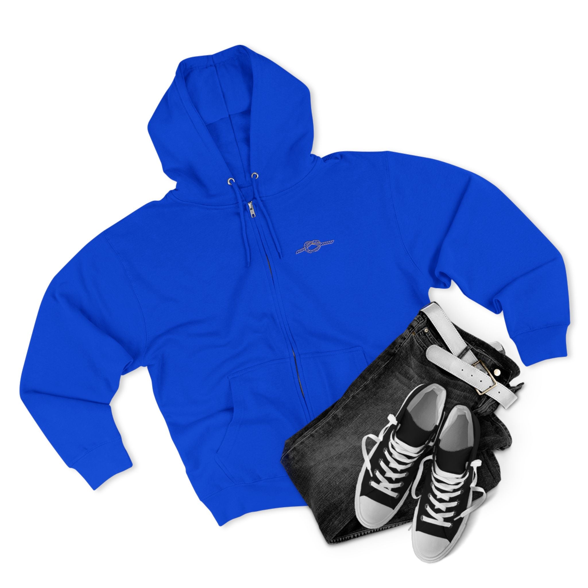 Y KNOT U Rope Knot Anchor Zip Hoodie — Nautical Graphic Unisex Zip-Up - Creations by Chris and Carlos
