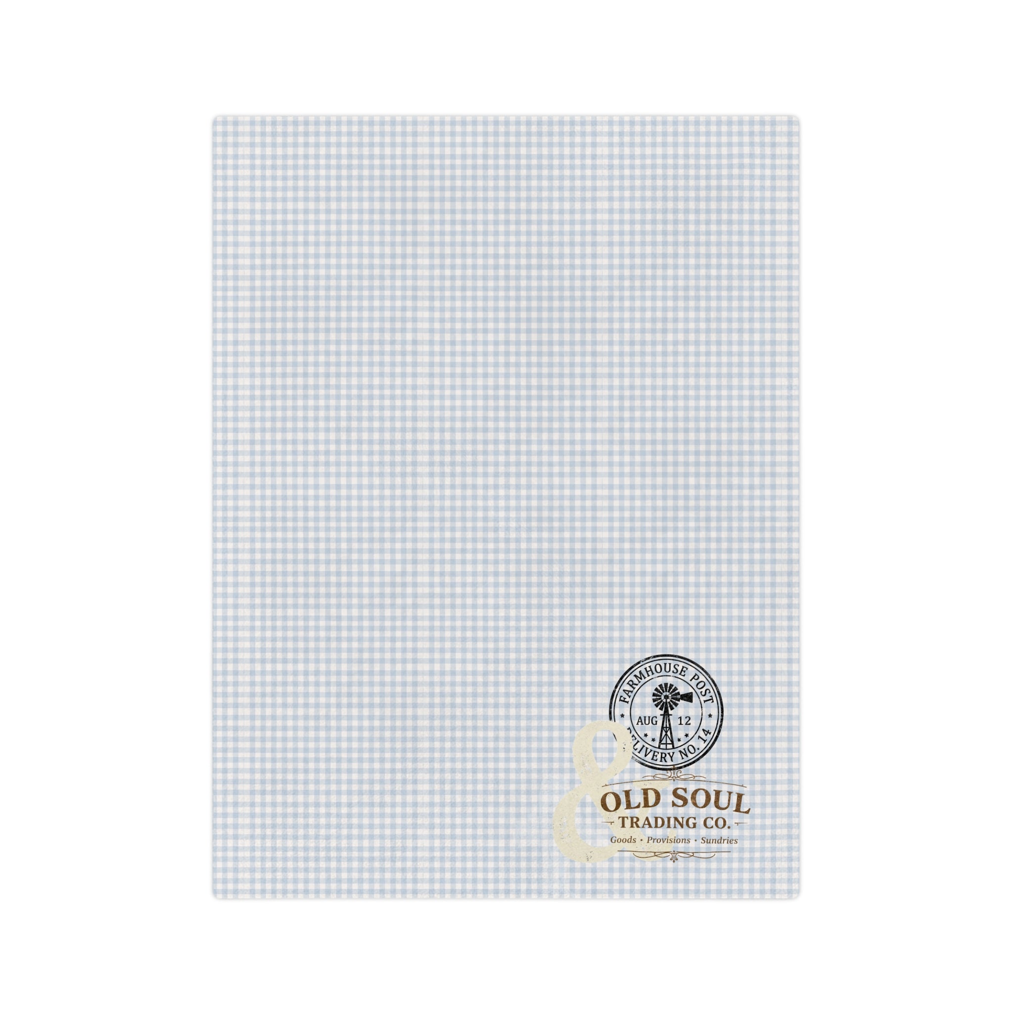 Light Blue Gingham Velveteen Microfiber Blanket — Cozy Plaid Throw for Nursery & Home - Creations by Chris and Carlos