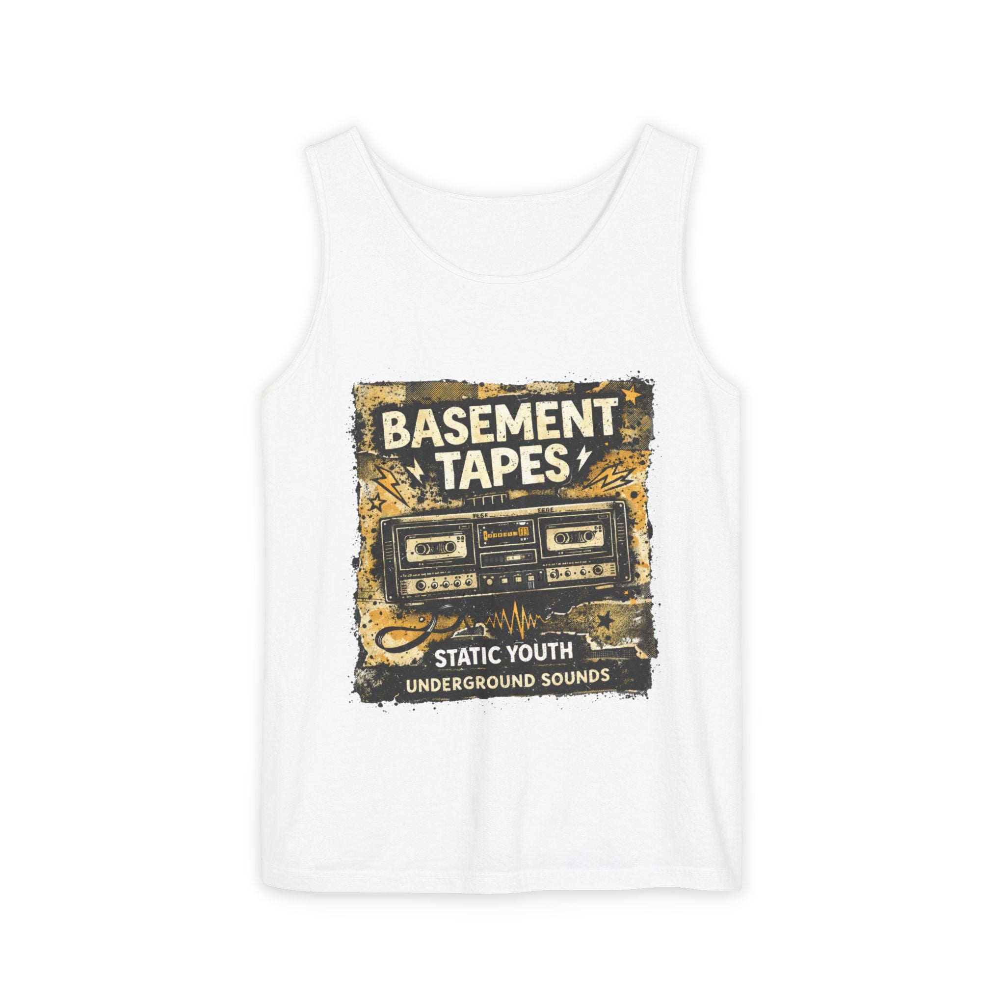 Basement Tapes Cassette Tank Top — Retro Music Graphic Tank - Creations by Chris and Carlos